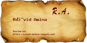 Rövid Amina névjegykártya